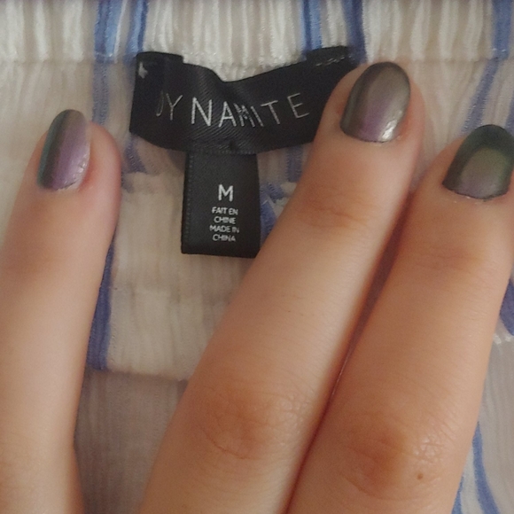 Off-shoulder stripped crop - Picture 4 of 5